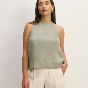 Linen high neck tank top